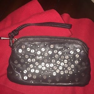 Black Fossil Wristlet